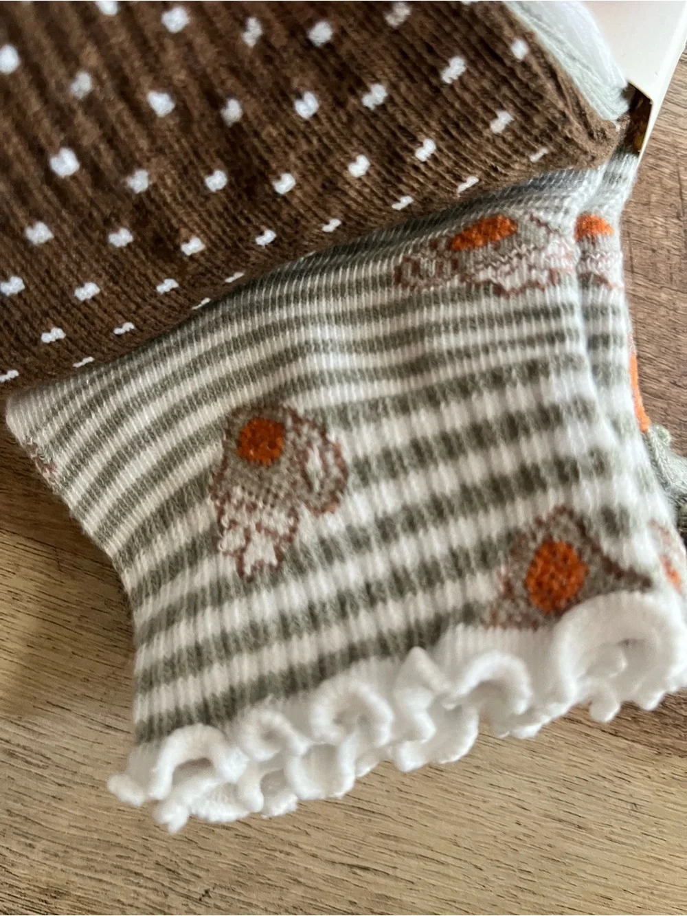 NWT Wild & Indigo Women’s Fall Pumpkin Spice Coffee Lettuce Ruffle Socks